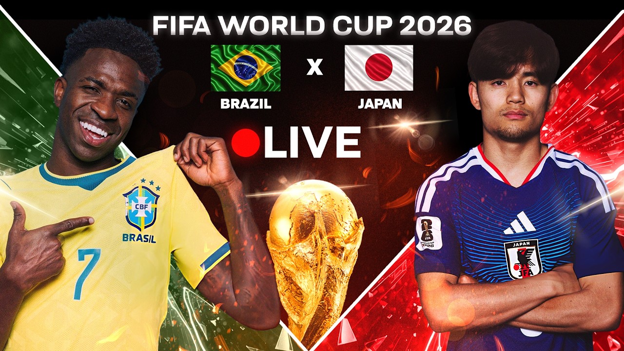 🔴 Brazil vs Japan LIVE | FIFA World Cup 2026 LIVE Watchalong | Can Japan Shock Brazil?⚽🔥