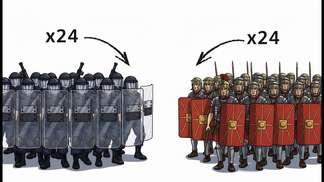 What if 24 Riot Police Fought 24 Roman Legionaries?