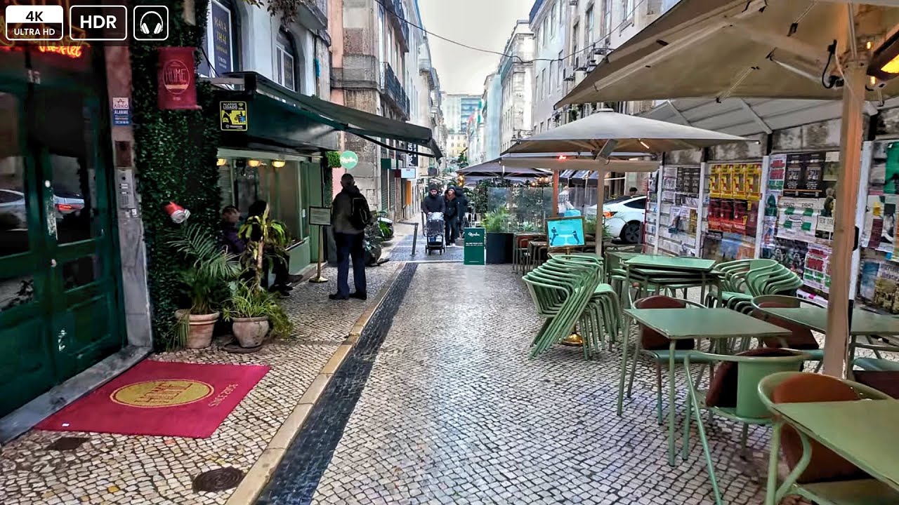 Lisbon Old Town Storm 2026 ⛈️ Alfama to Rossio Rain Walk | 4K HDR Binaural