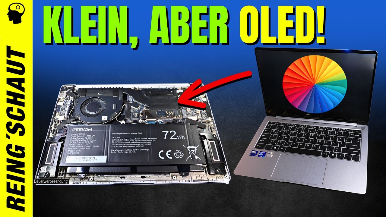 Viel Farbe und leicht! Geekom X14 OLED Laptop zerlegt