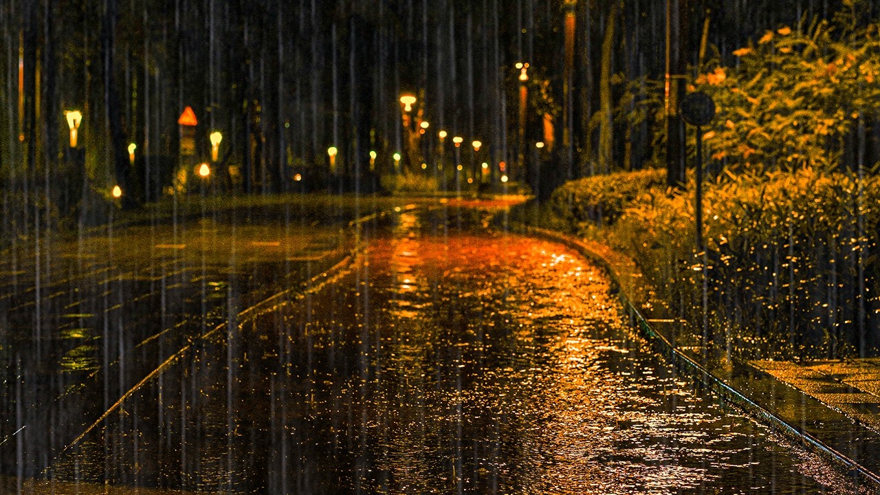 Tinnitus Masking & Tension Headache Relief | Heavy Rain for Deep Sleep