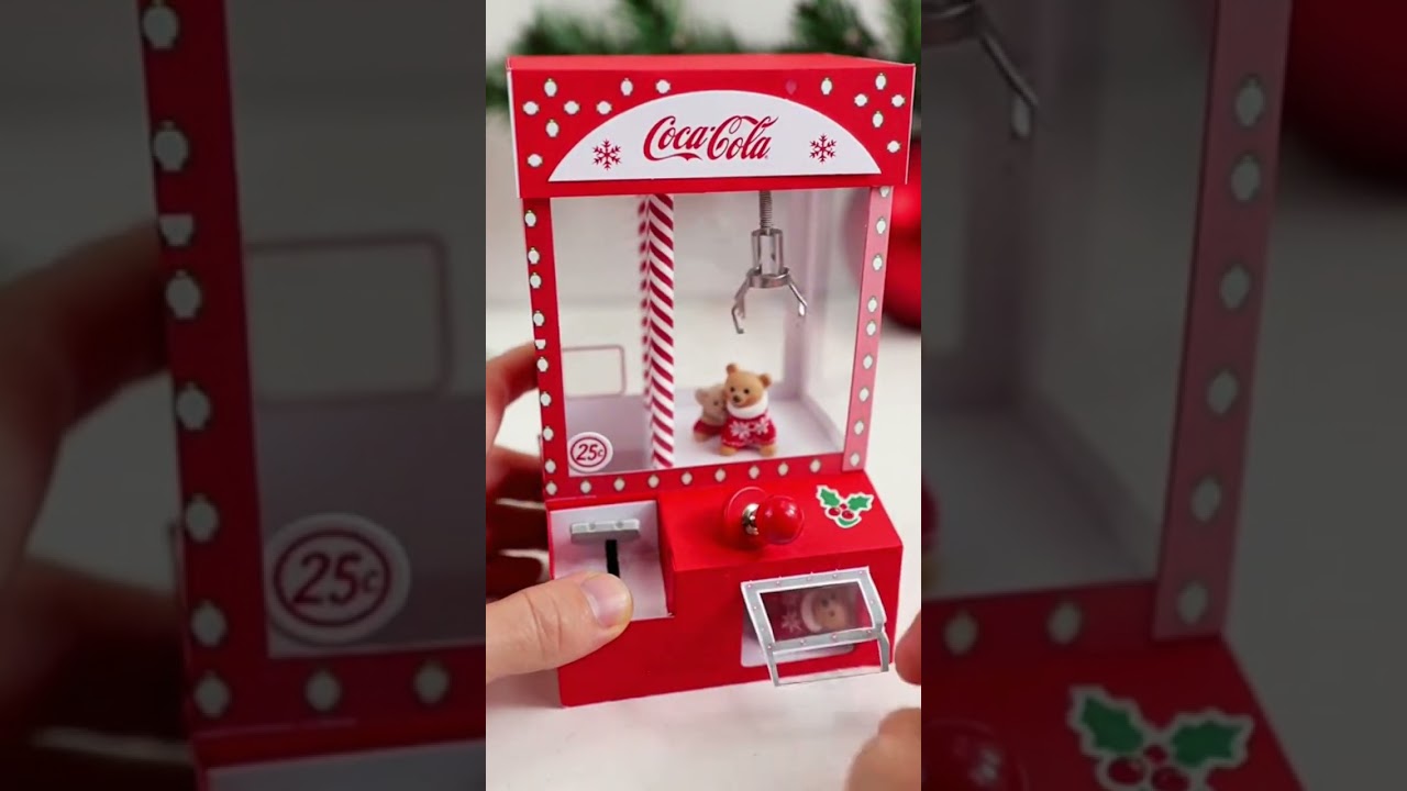 DIY Coca-Cola Christmas Claw Machine with Festive Fun Setup 