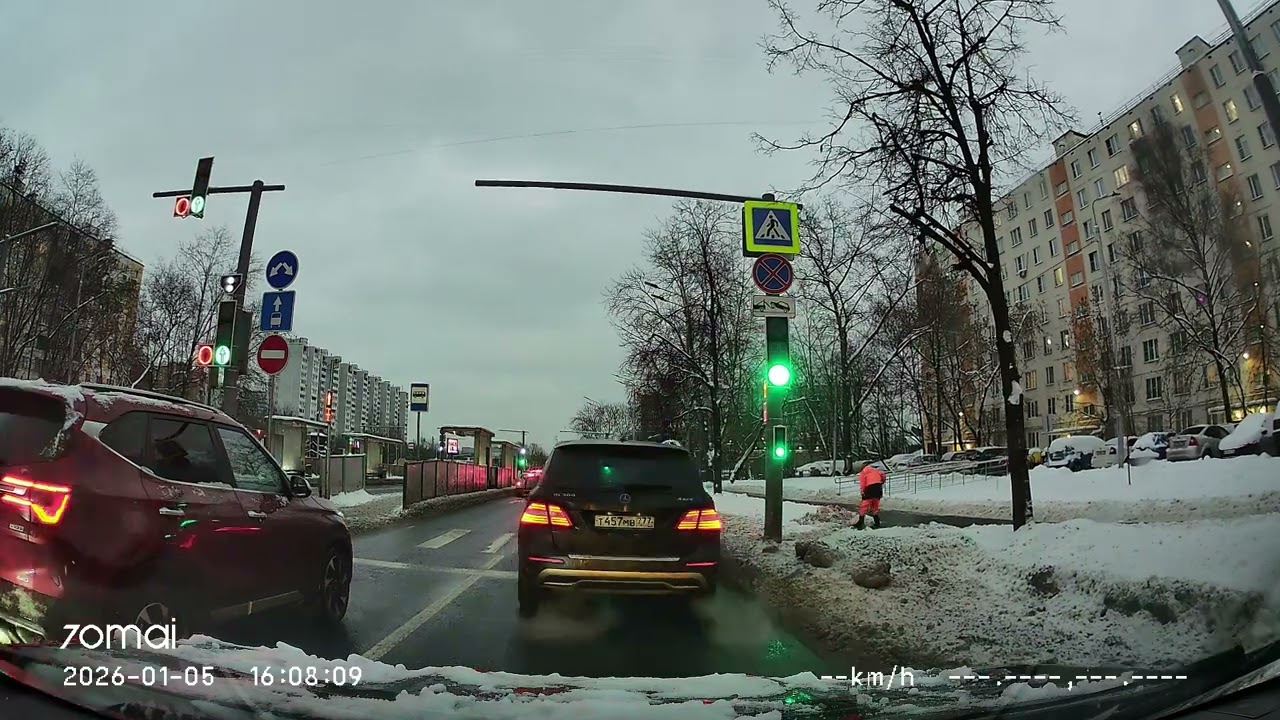 Driving in Moscow city: Бибирево - Лосиноостровский - Марфино 05/01/2026 (timelapse 4x)