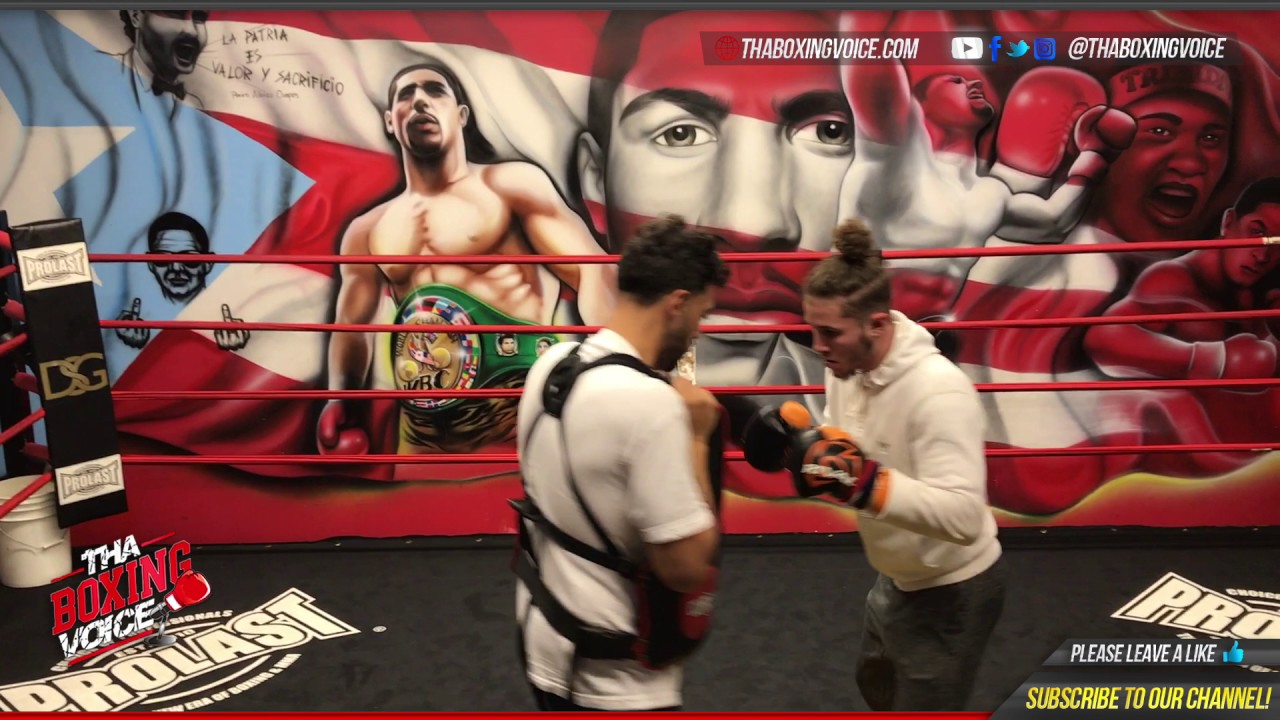 Thomas Velasquez Working Mitts at Danny Garcia Gym in Philly