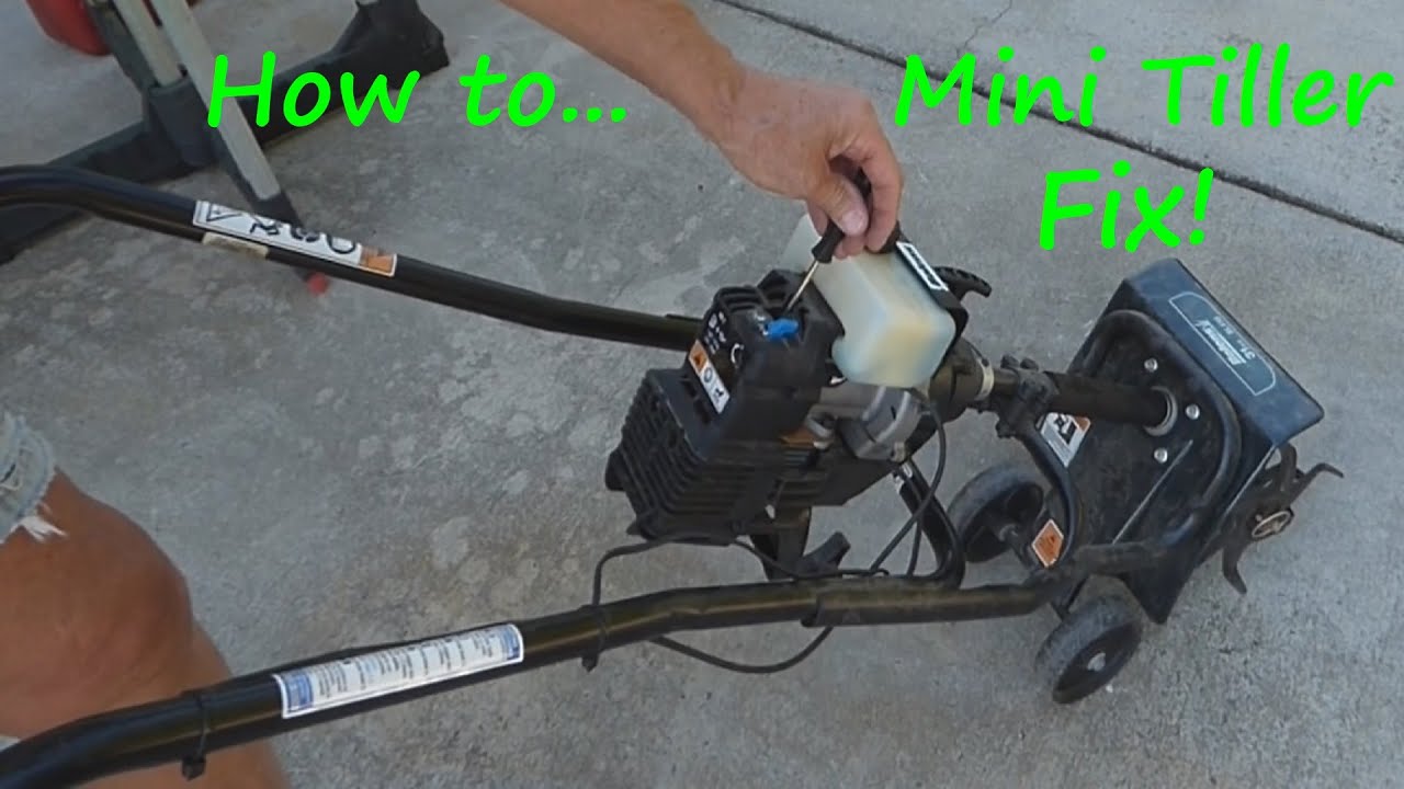 Mini 2 Cycle Tiller won't Start after Sitting - How to Fix - Carb, Fuel Lines, Tune-up ... etc.