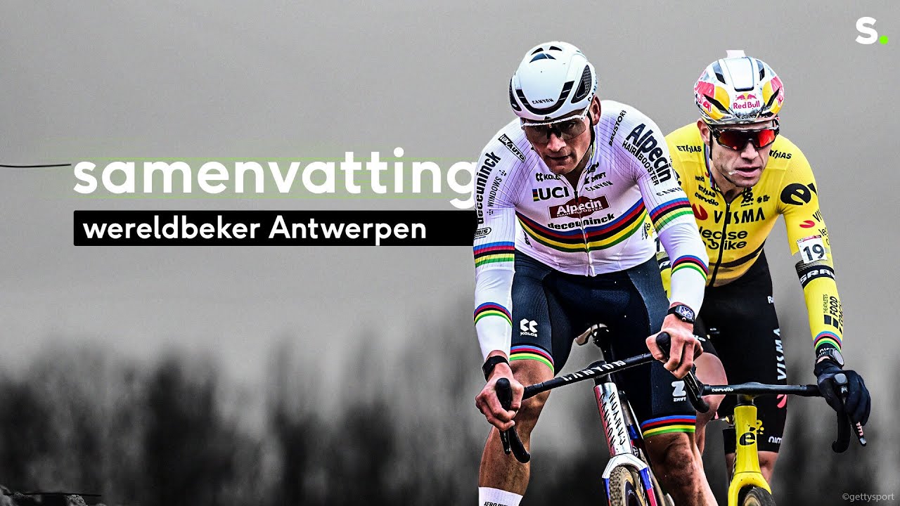 Mathieu van der Poel is oppermachtig in Antwerpen, lekke band fnuikt kansen van Wout van Aert