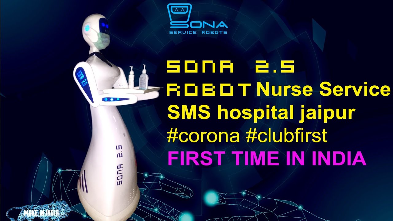 Sona 2.5 Robot helping nursing staff sms hospital jaipur #corona #makeinindia #clubirst #savestaff