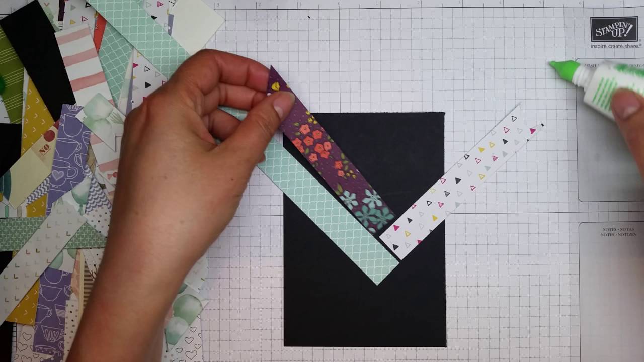 Using up Stampin' Up! DSP scraps