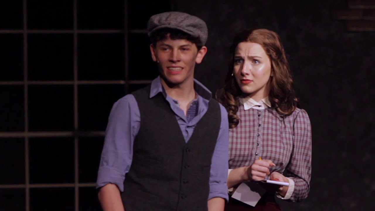Riley Van Cleve (Katherine) and Casey Likes (Jack) in Newsies before 