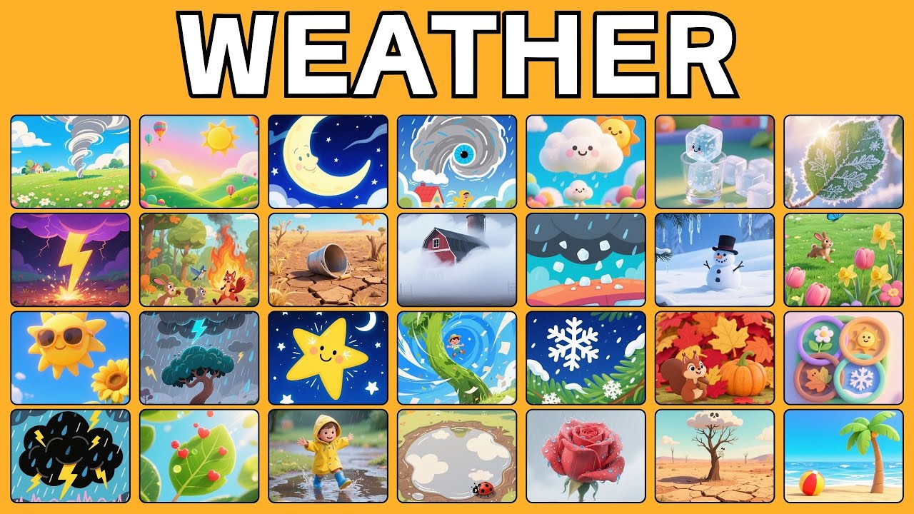 50 WEATHER VOCABULARY - English Vocabulary - Weather - Natural Disasters - Learn with Teacher SAMI