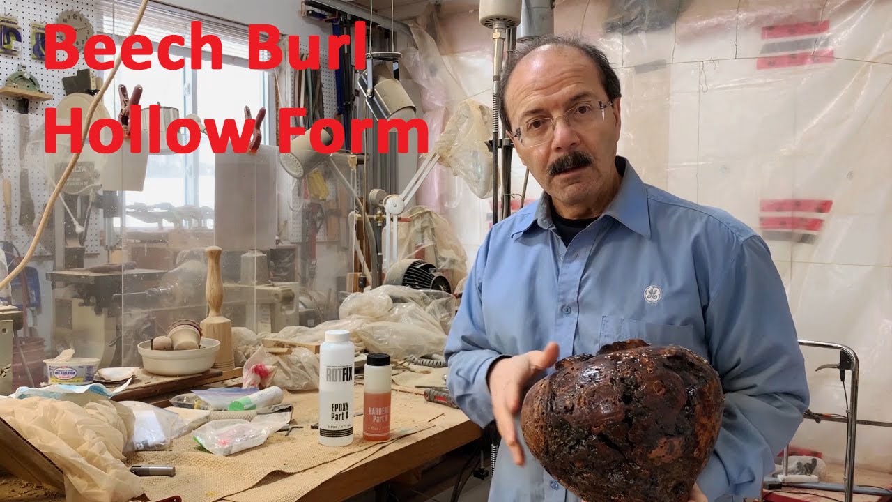 Woodturning a Beech Burl Hollow Form