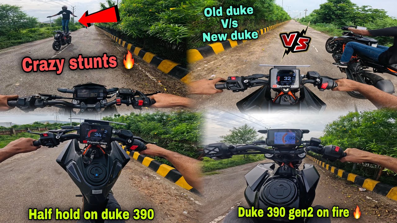 New duke 390 v/s Old duke 390 🔥| Half hold on duke 390 😀|| Wheelie & hyper ride 🥵