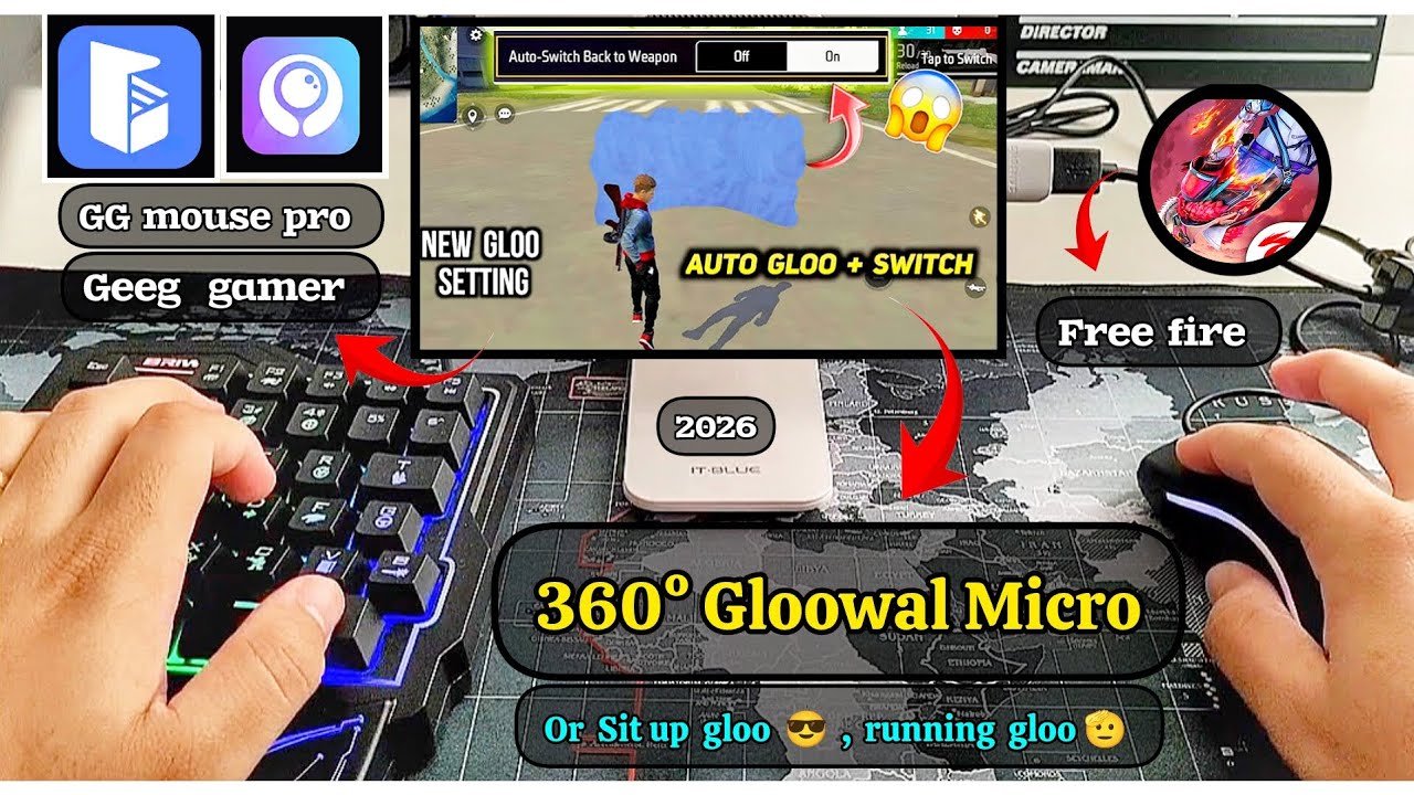 360° Degree Gloo Wall Trick 🔥 Keyboard Mouse Free Fire