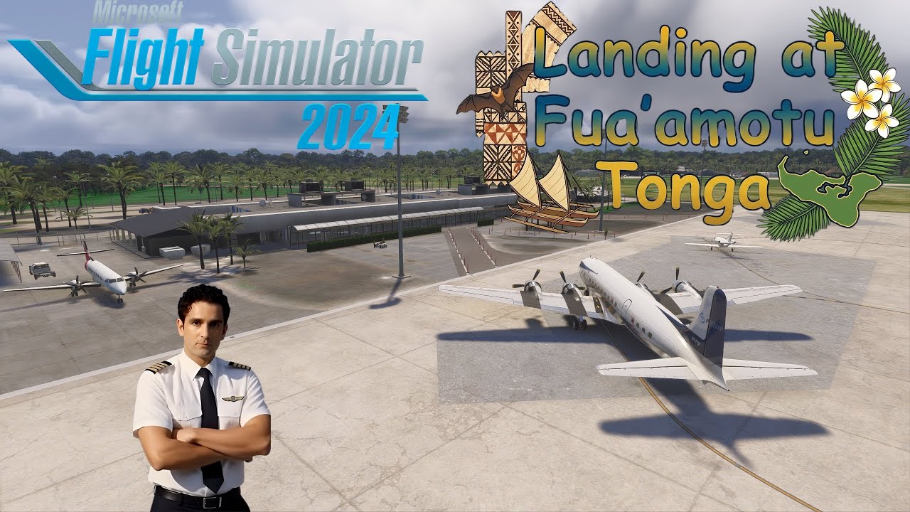 Landing at Tonga (NFTF Fua&rsquo;amotu) | South Pacific Arrival | PMDG DC-6 (Cockpit View)