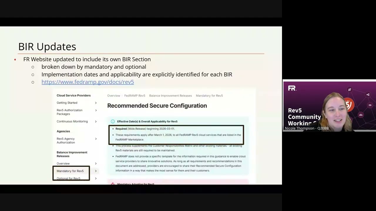 Заседание рабочей группы сообщества FedRAMP 20x: Rev5