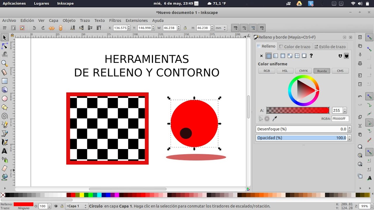Inkscape Bordes y Relleno