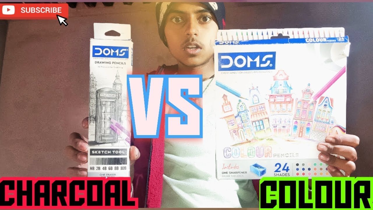 Charcoal pencils VS Colour pencils 😱💯💯 for you 😀 #drawing #challenge #comprison #art aryanarts57 😱