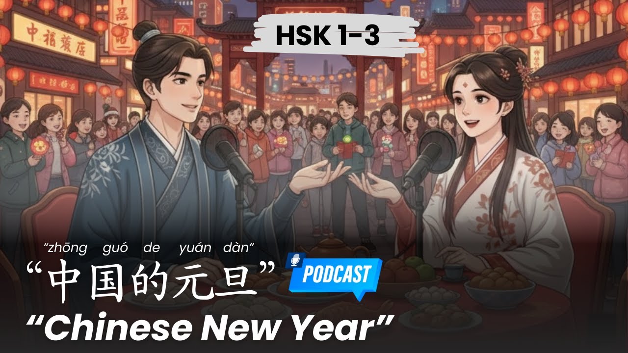 HSK 1-3 l Chinese New Year l 中国的元旦 l Chinese Podcast