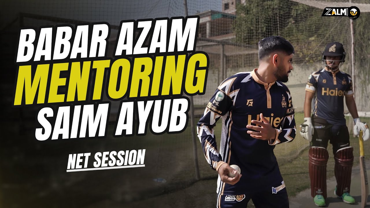 Babar Azam mentoring Saim Ayub | Net Practice | Zalmi TV