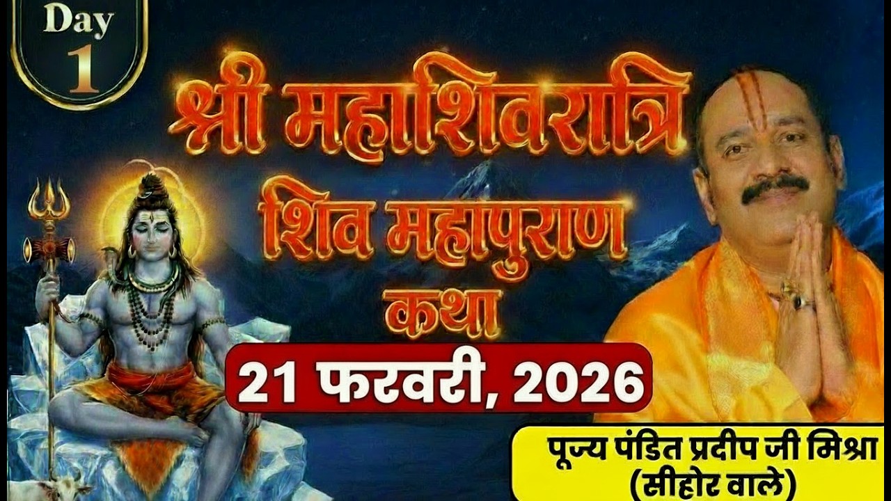 LIVE🔴20/02/26 फुलेरा दूज शिवमहापुराण कथा Pradeep Mishra Live Shiv Mahapuran Katha Rudraksh Mahotsav