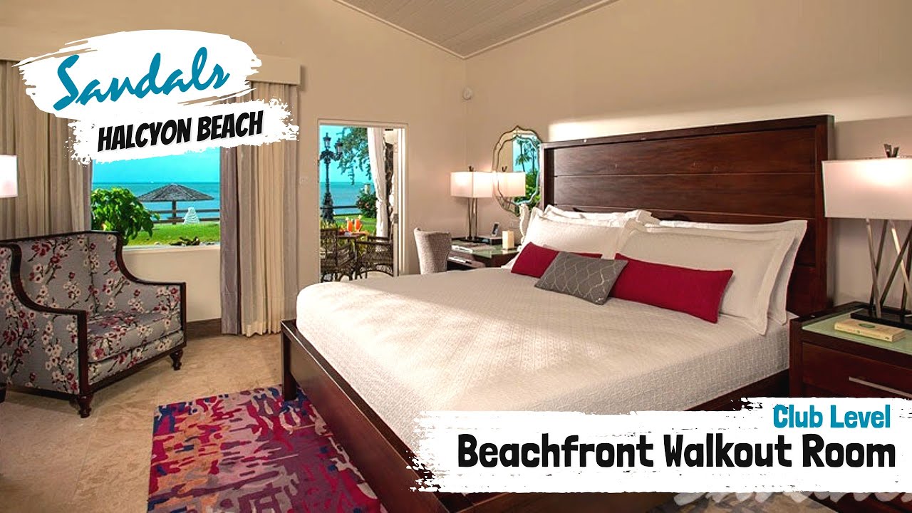 Beachfront Club Level Walkout Room (WGBT) | Sandals Halcyon Beach, St Lucia | Room Tour & Review 4K