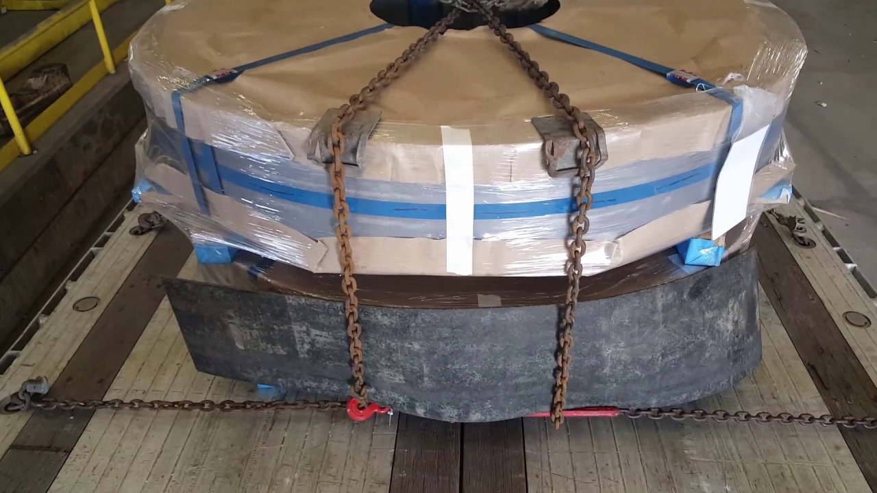 Skidded coils securement A chain