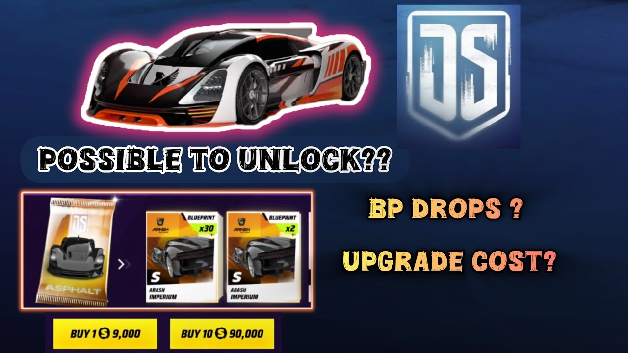 Asphalt  Unite • Drive Syndicate 12 • Arash Imperium • Possible to unlock? BP Drop , Upgrade Cost