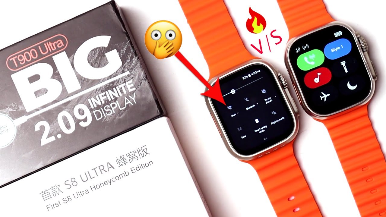 S8 Ultra Sim Card 4G vs T900 Ultra Smart Watch Side By Side Comparison