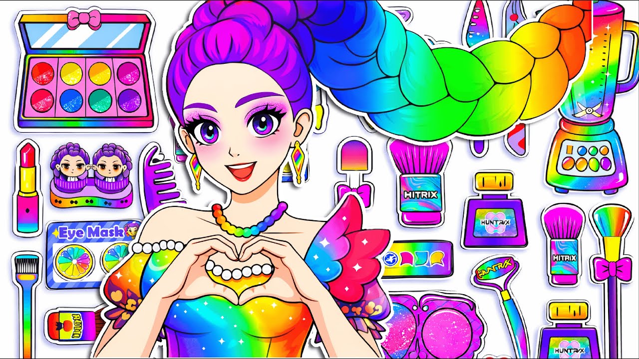 💖Paper DIY💖KPOP DEMON HUNTERS RUMI Colorful Hair Care +Skincare + Makeup +Fashion Blind Bag Unboxing