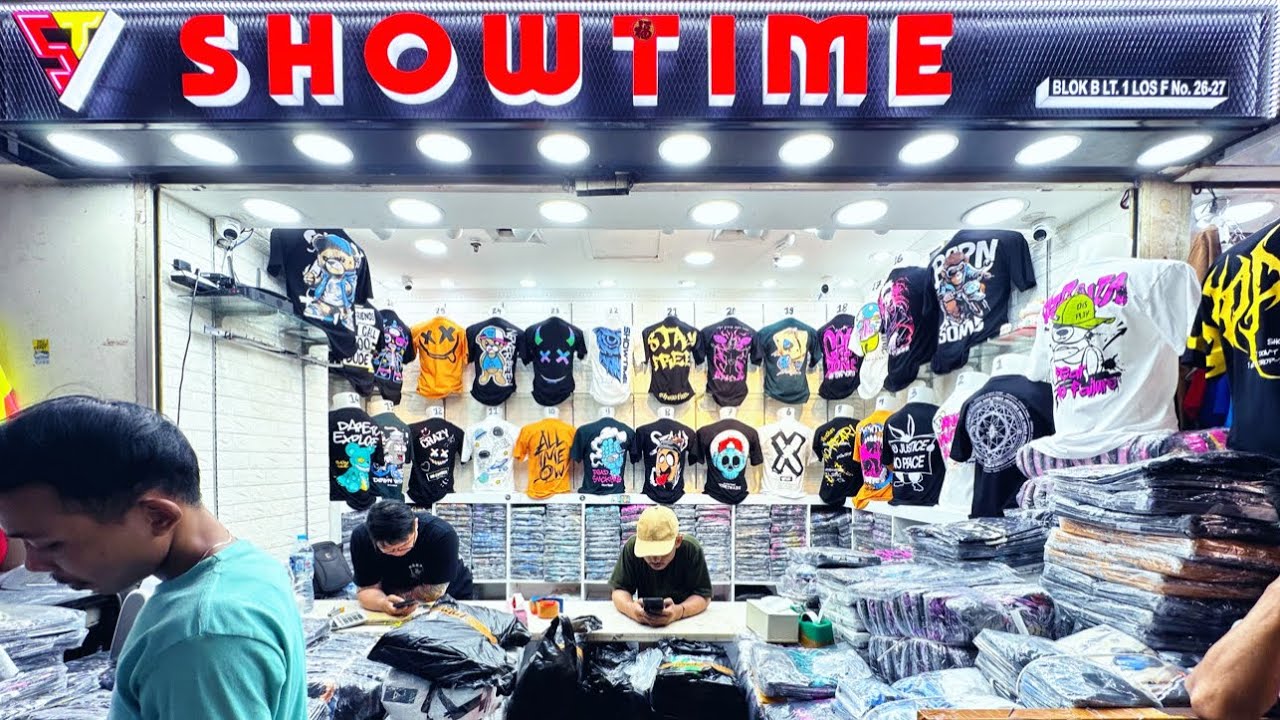 Pusat grosir baju kaos distro terbaru dan termurah di pasar tanah Abang jakarta pusat#beseler#viral