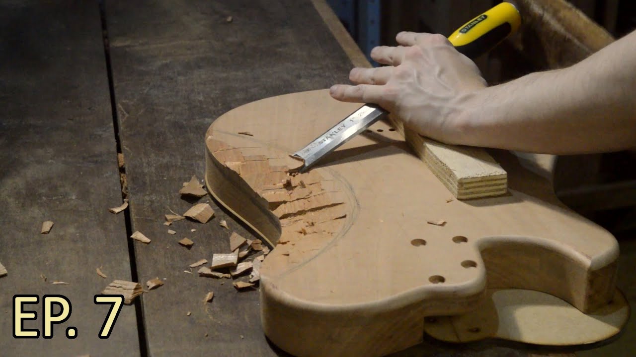Construindo uma guitarra do zero - Parte 7 - Entalhe do corpo
