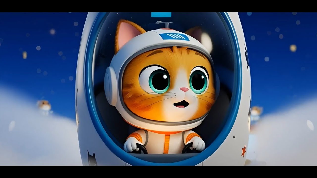 CUTE CAT in Outer Space Singalong| KIDS LEARN THE 8 PLANETS IN OUR SOLAR SYSTEM