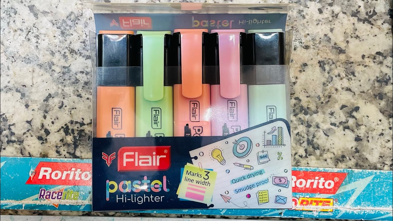 Testing with Flair Pastel Hi-lighter set of ₹125/- by student arena || unboxing