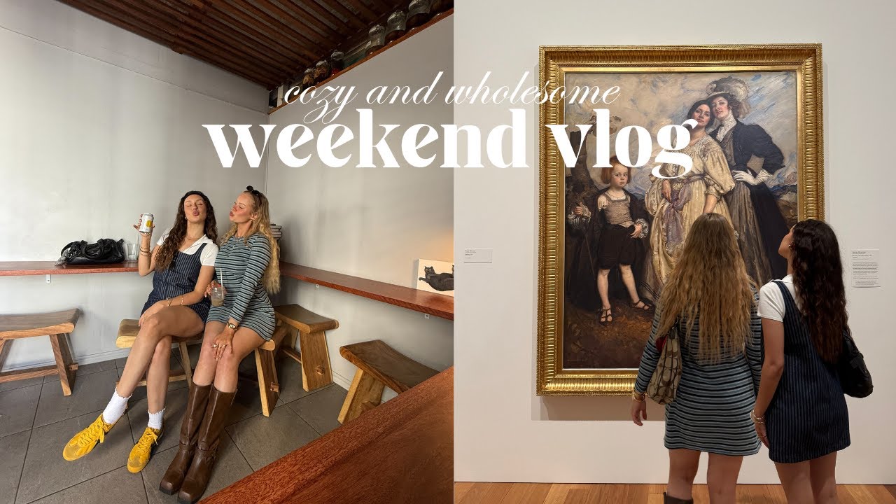 COZY WEEKEND VLOG 🧺🌿 painting in the park, art galleries, vintage shopping and cafe hopping 2025!!!