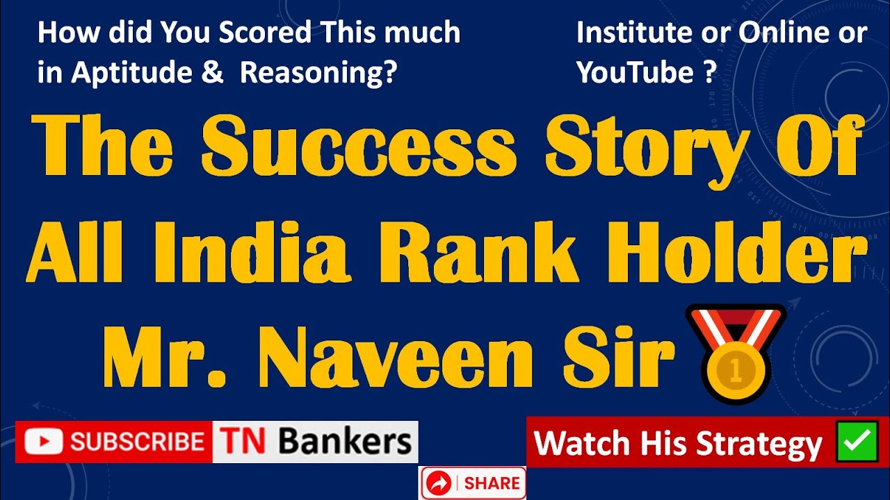 Success Story of All India Rank Holder & his Strategy | Mr. Naveen sir | SBI Clerk Expected Cutoff