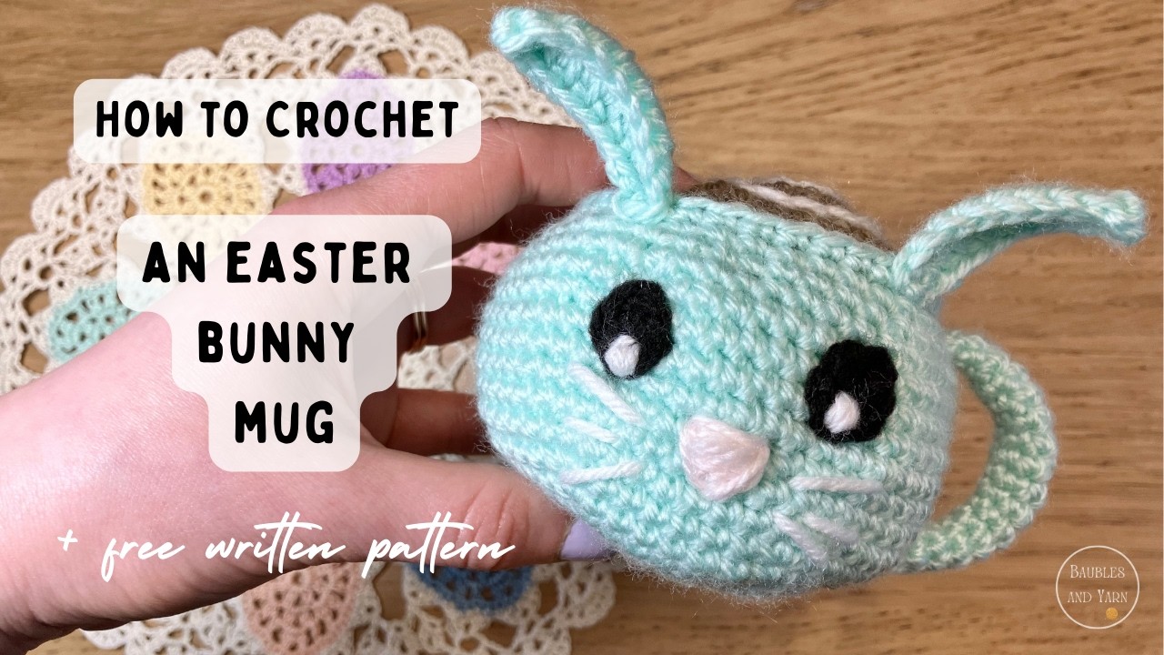 Crochet Bunny Mug Tutorial 🐰 | Cute Easter Play Kitchen Crochet Pattern