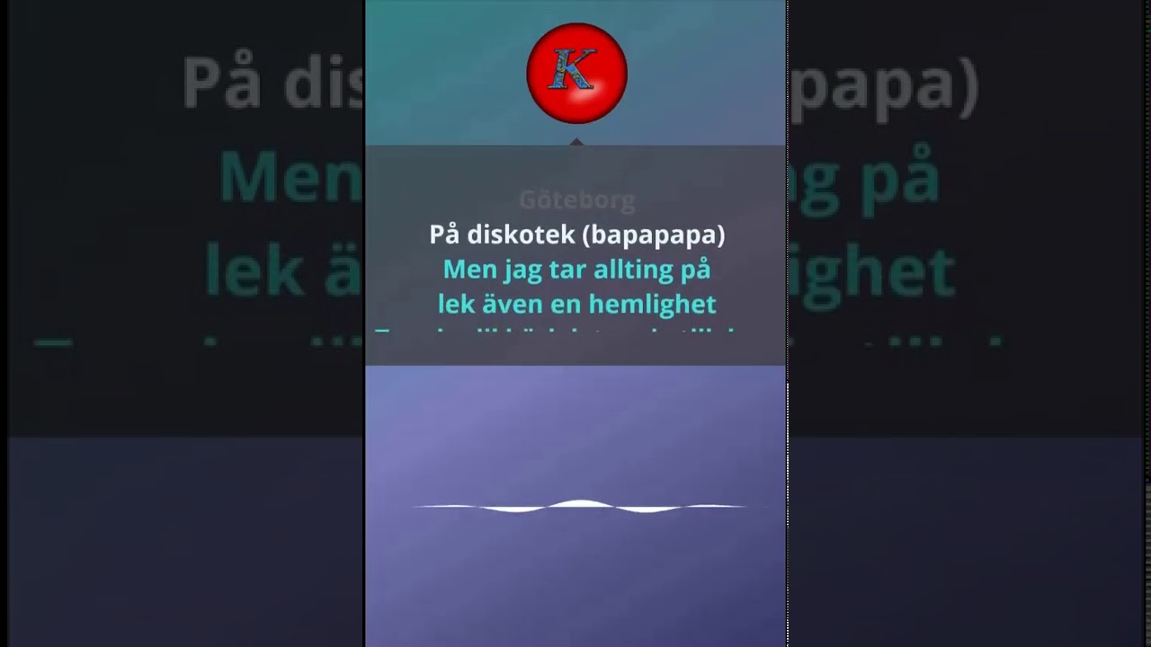 Håkan Hellström- Känn ingen sorg för mig Göteborg. Karaoke