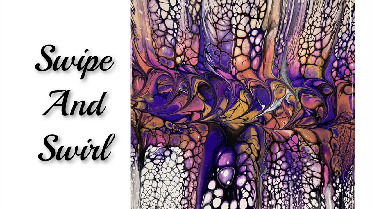 (1132) Swipe And Swirl Technique Acrylic Paint Pouring in Carole's Art Room