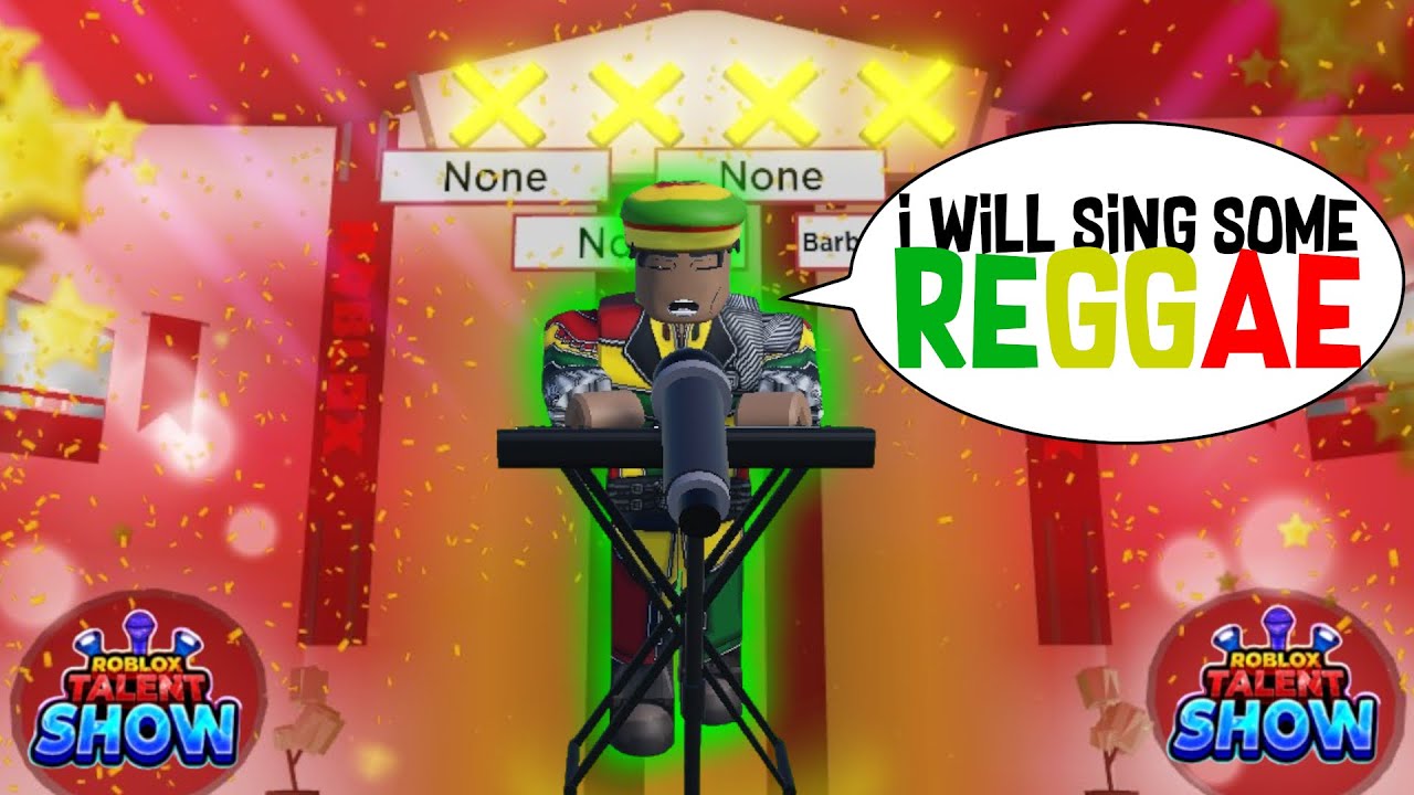 singing REGGAE on Roblox Got Talent voice chat 🎤🎹