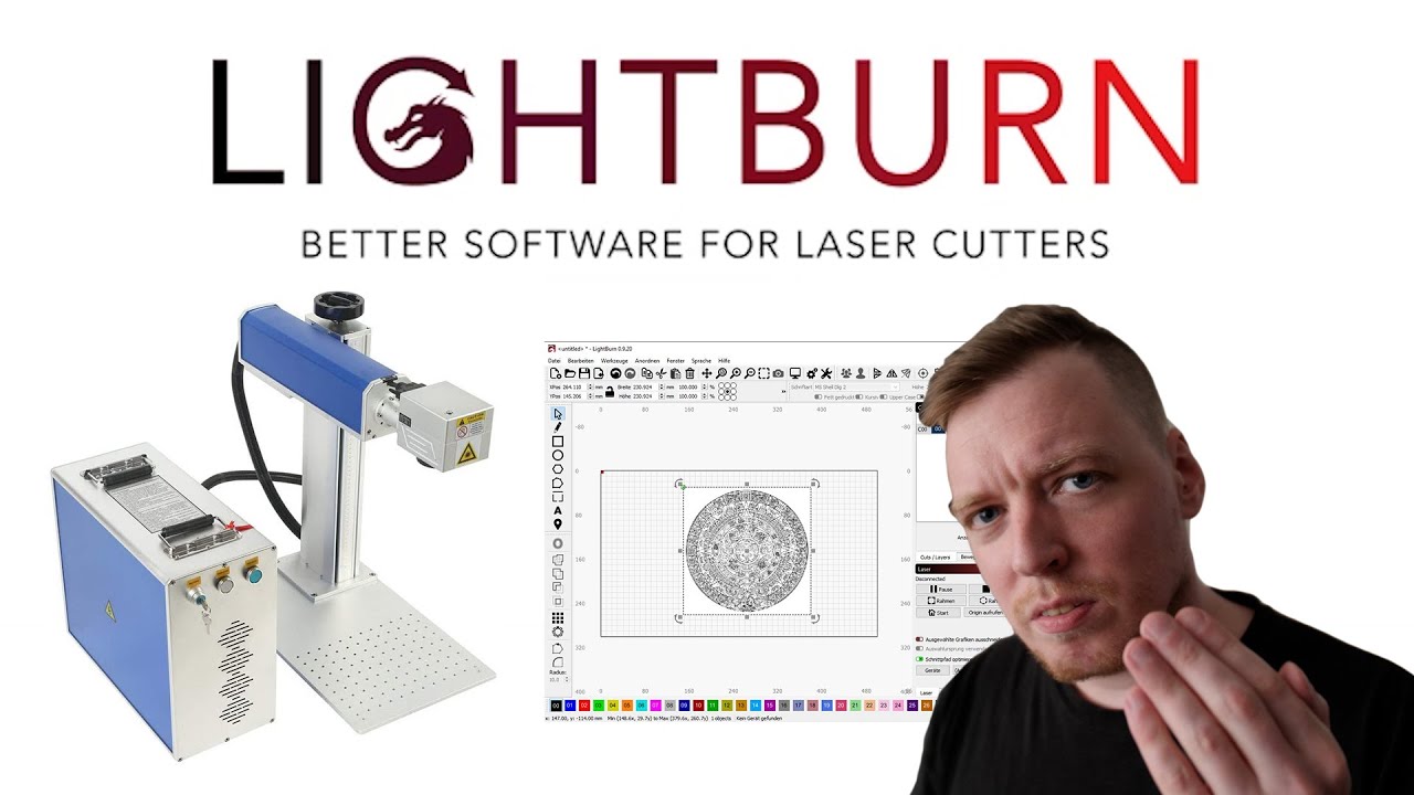 Lightburn Faserlaser Tutorial in Deutsch und für Anfänger | Alles was du wissen musst | Bild Gravur