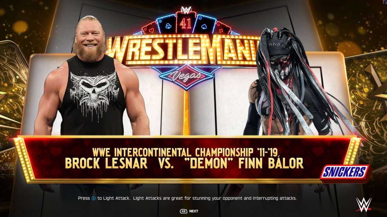 Brock Lesnar vs Demon Finn Balor Full Match For Intercontinental Championship | WWE 2K25 Gameplay |