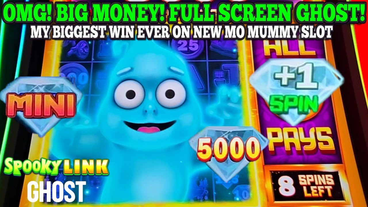 SUPER BIG WIN! MY BIGGEST WIN ON SPOOKY LINK GHOST SLOT! NEW MO MUMMY SLOT | New Las Vegas Slots
