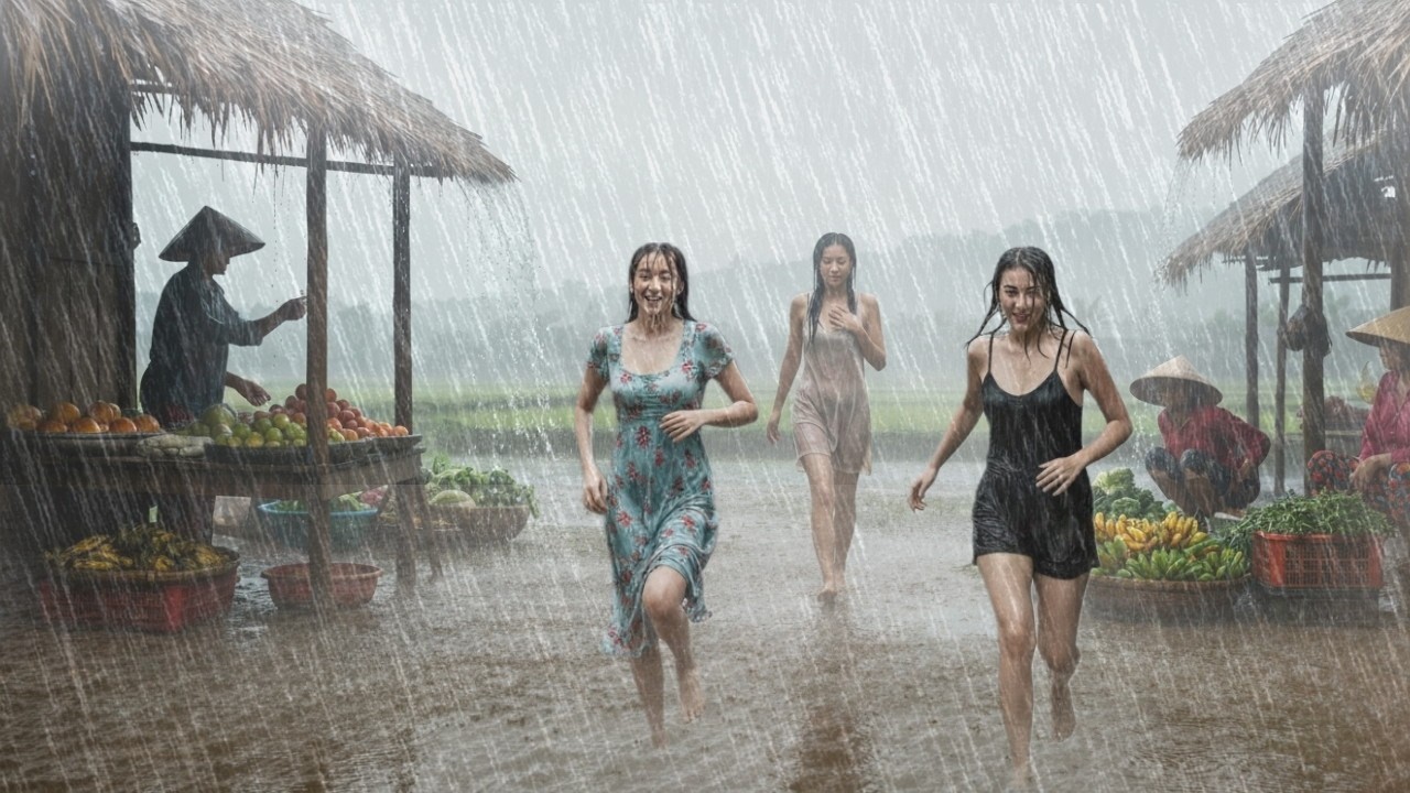 CAN YOU HANDLE THIS? ⚡ Heavy Rain & Thunder in Serene Village |🌧️ Rain Sound Sleep Therapy