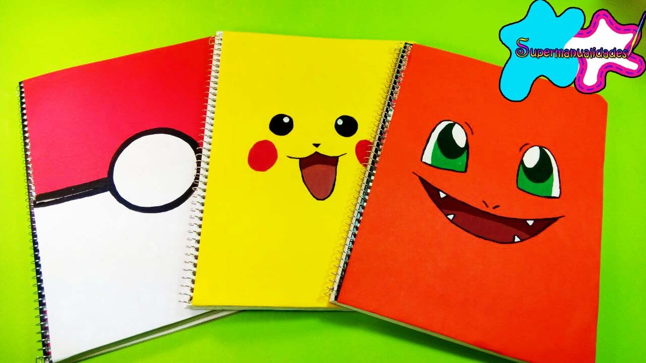 3 ideas para decorar tus cuadernos de POKÉMON (pocos materiales) 📔SUPERMANUALIDADES📔