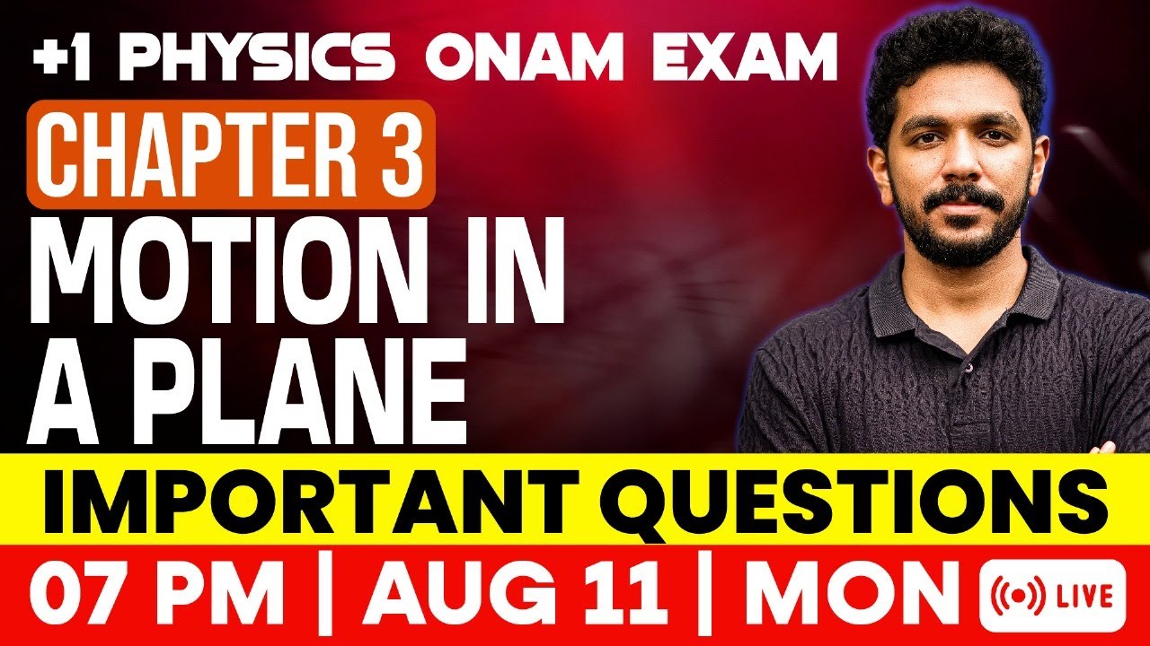 Plus One Physics Onam Exam | Motion In a Plane | Important questions | Exam Winner +1