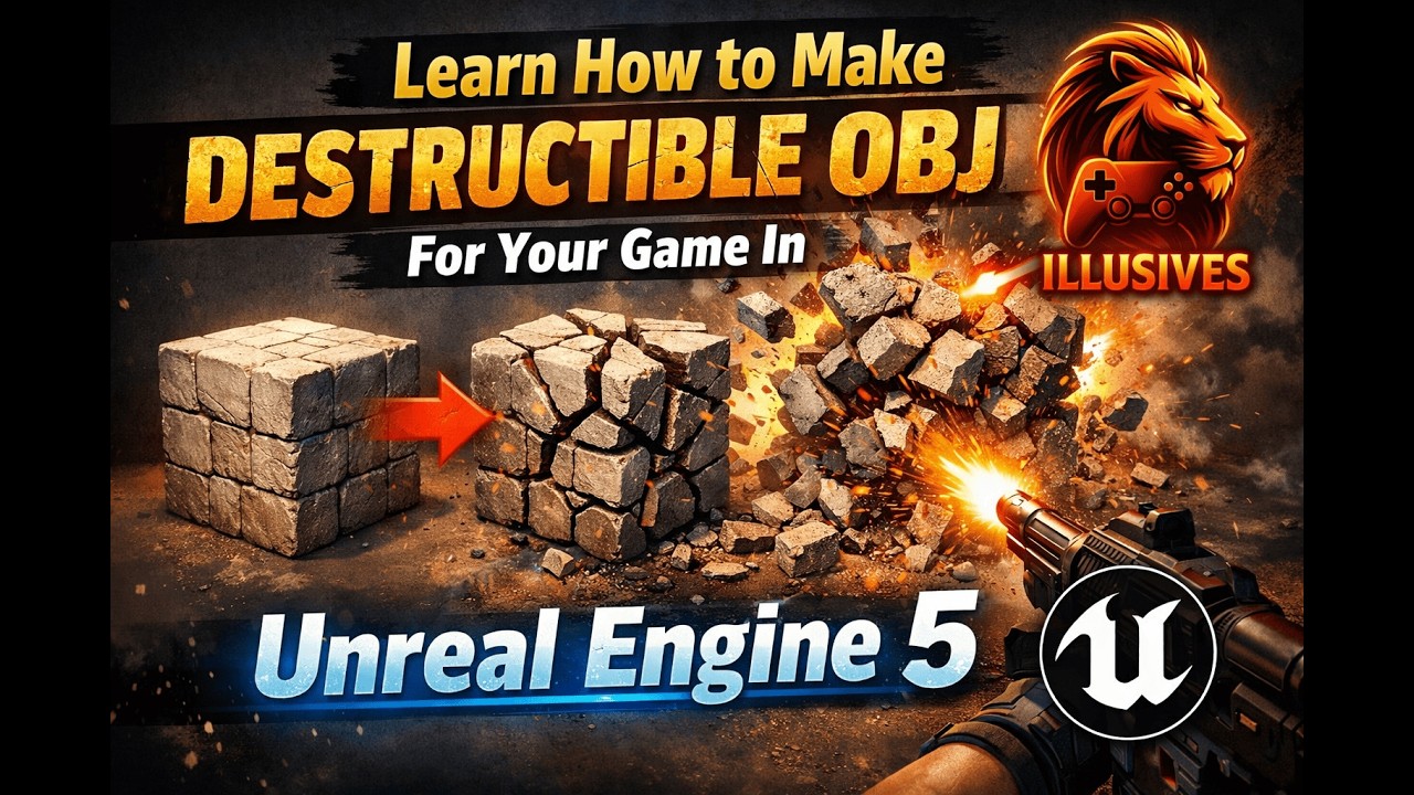 Unreal Engine 5 Destructible Mesh Tutorial | Fracture, Projectile & Line Trace Damage