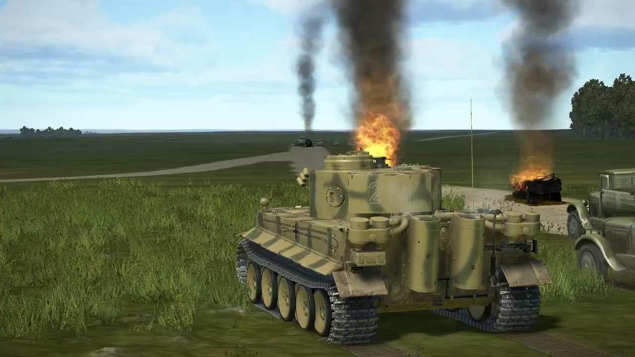 A Tiger walking straight a Poorly coordinated Soviet trap | An IL2 Cinematic