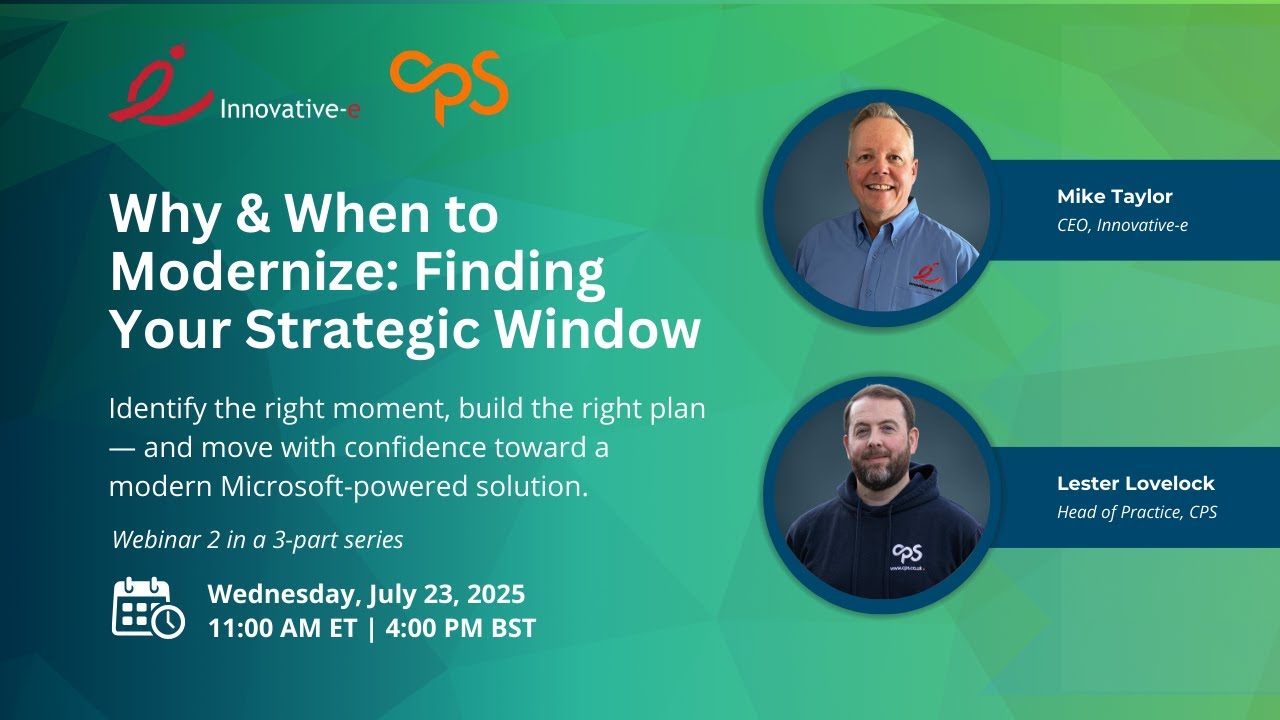 Why & When to Modernize  Finding Your Strategic Window