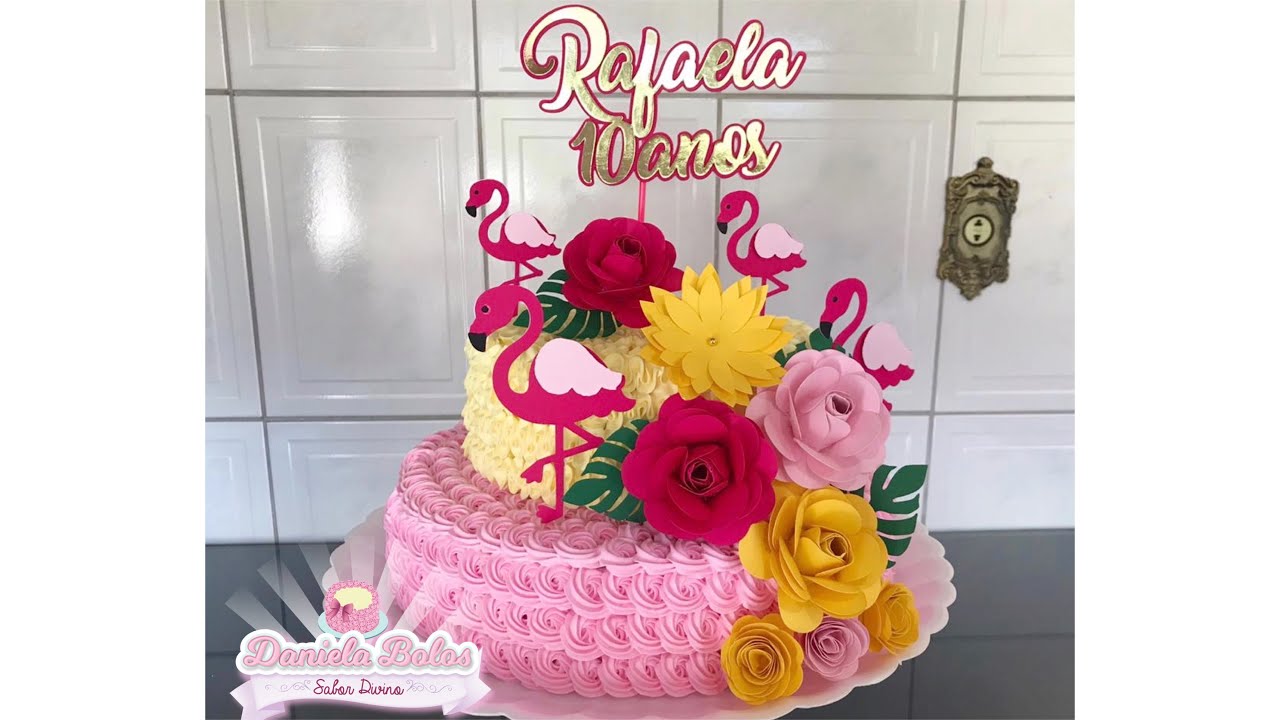 BOLO FLAMINGO DE DOIS ANDARES | ESTRUTURAÇÃO E DECORAÇÃO