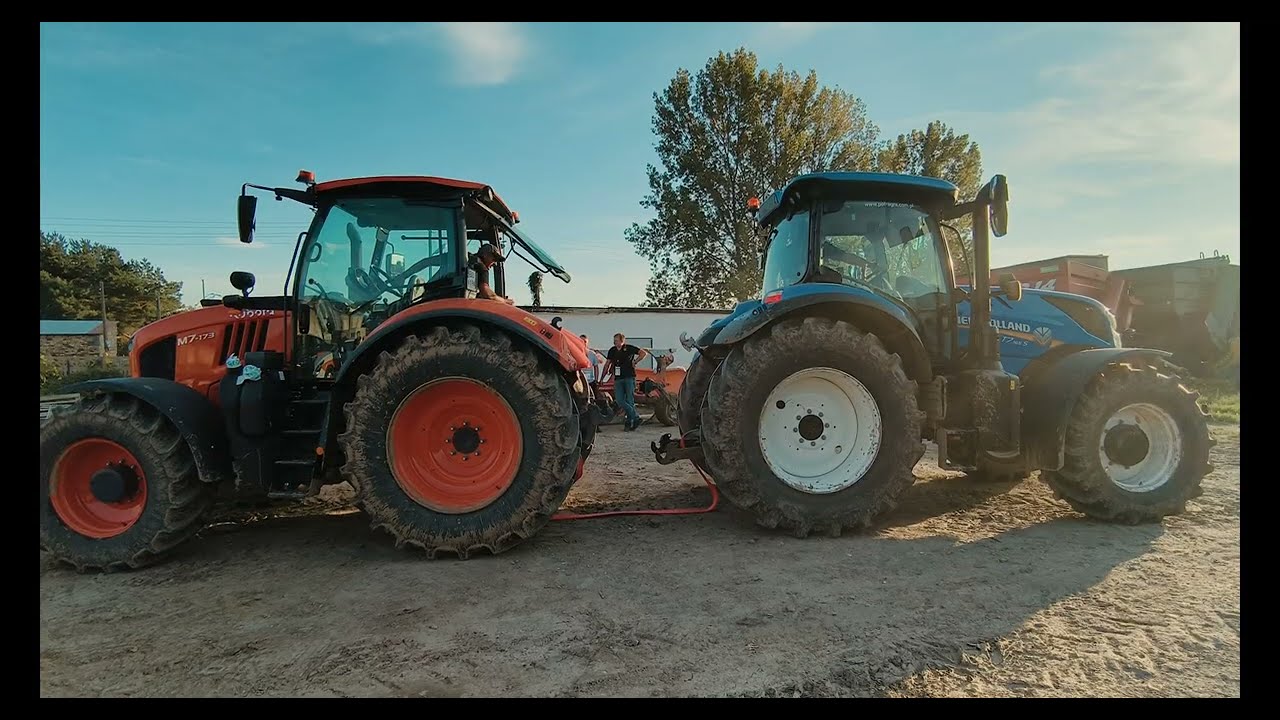 Przeciąganie liny Kubota M7 173 New Holland T7 165 4 cylindry VS 6 cylindrów link w opisie M7-153